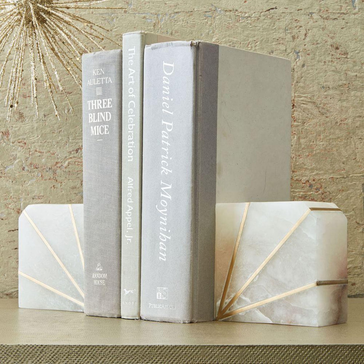 White Marble Brass Inlay Bookends I Books I Book Lover I Gift I Home I Living Room I Decor